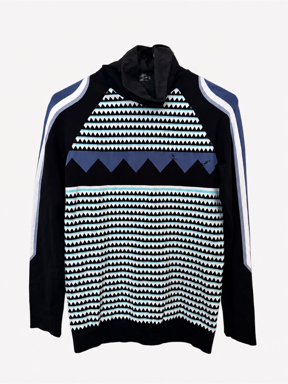 Sweaty Betty Geometric Print Cowl Neck Performance Pullover Top